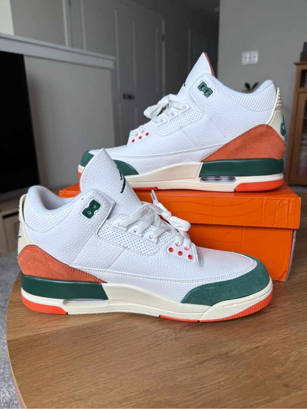 Nike Air Jordan 3 Retro SE Solefly Miami Beige Orange Green Sneakers Men’s 11 - Picture 3 of 15